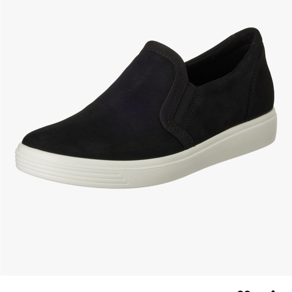 Ecco Women's Black leather Slip-On Sneakers